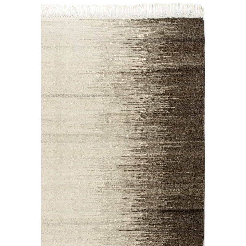 Tapis 160x230 cm en tissu gris et beige - AMORI